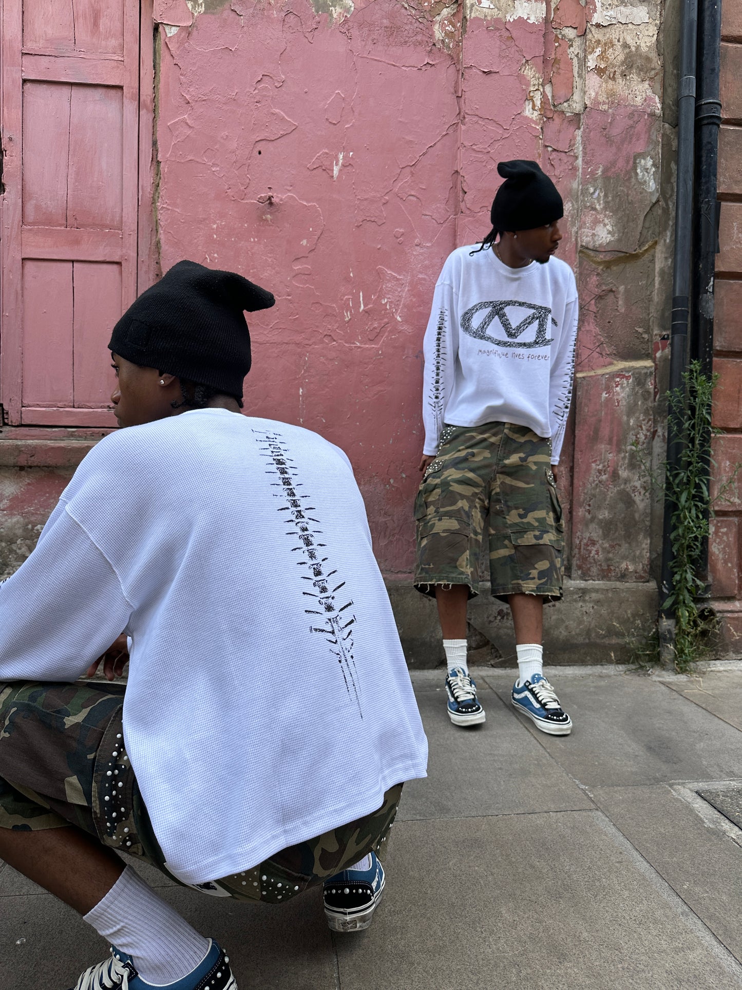 White Spine Waffle Long Sleeve