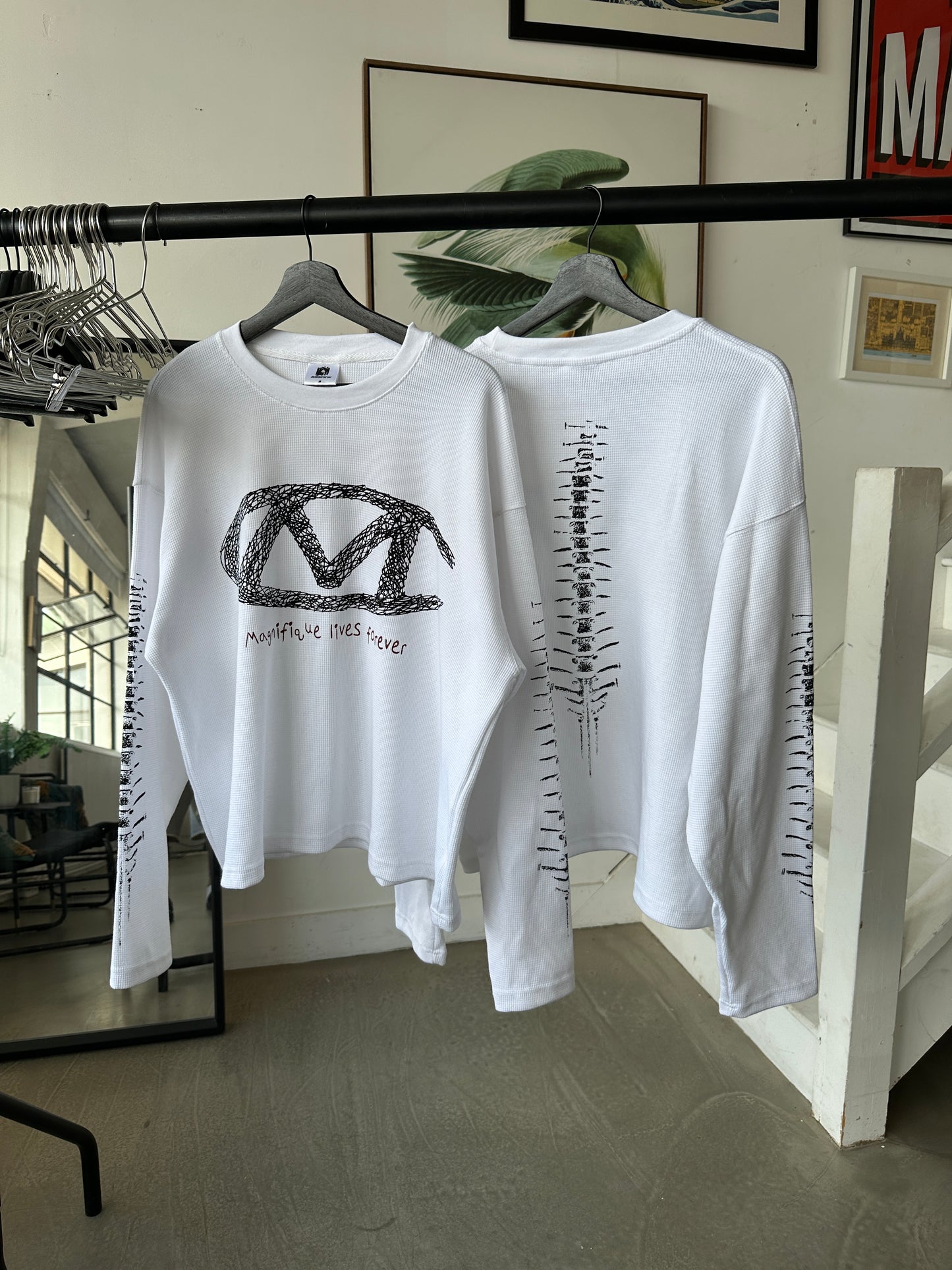 White Spine Waffle Long Sleeve