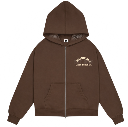 Mocha Brown Zip Up