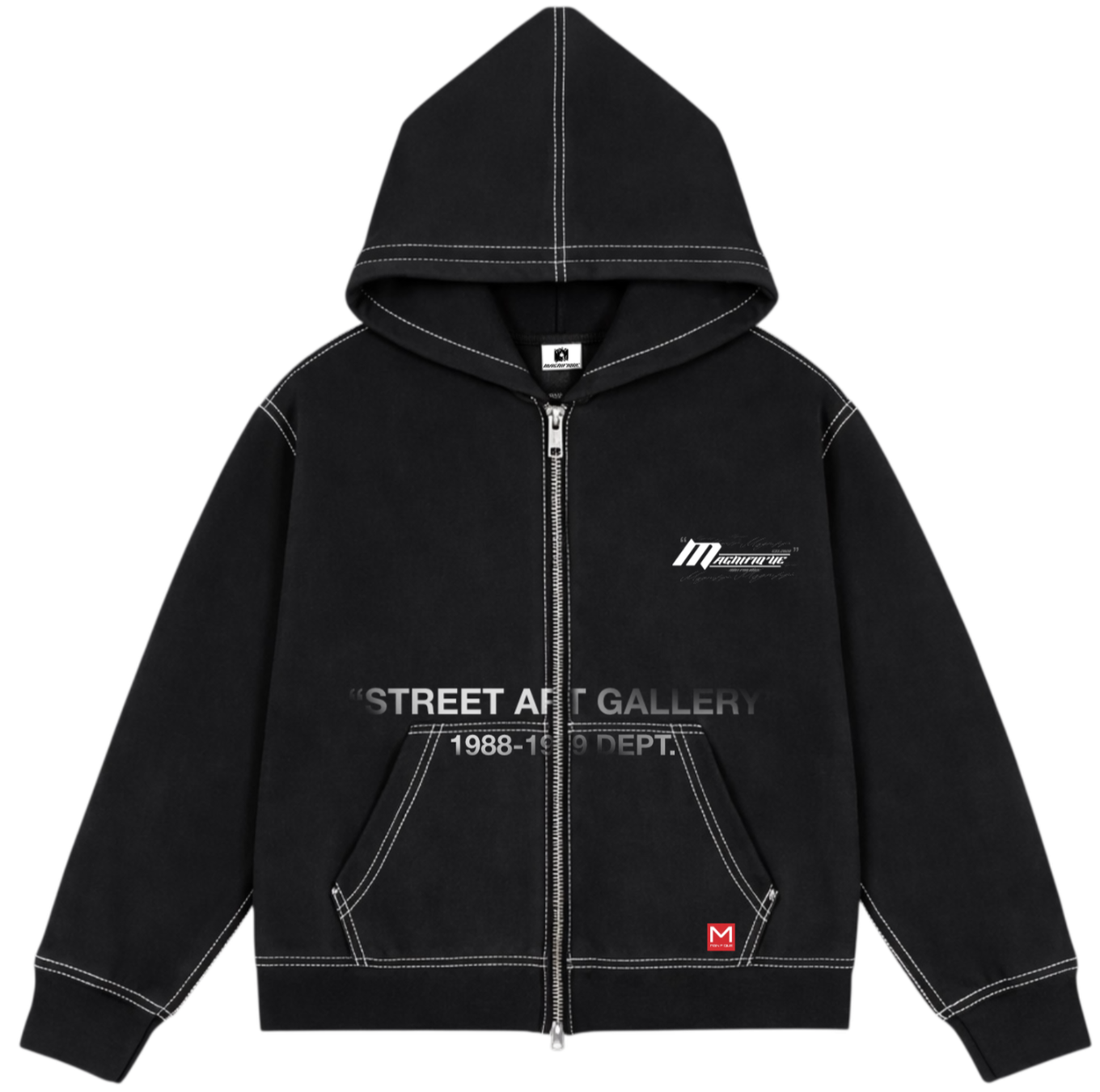 Black Contrast Zip up