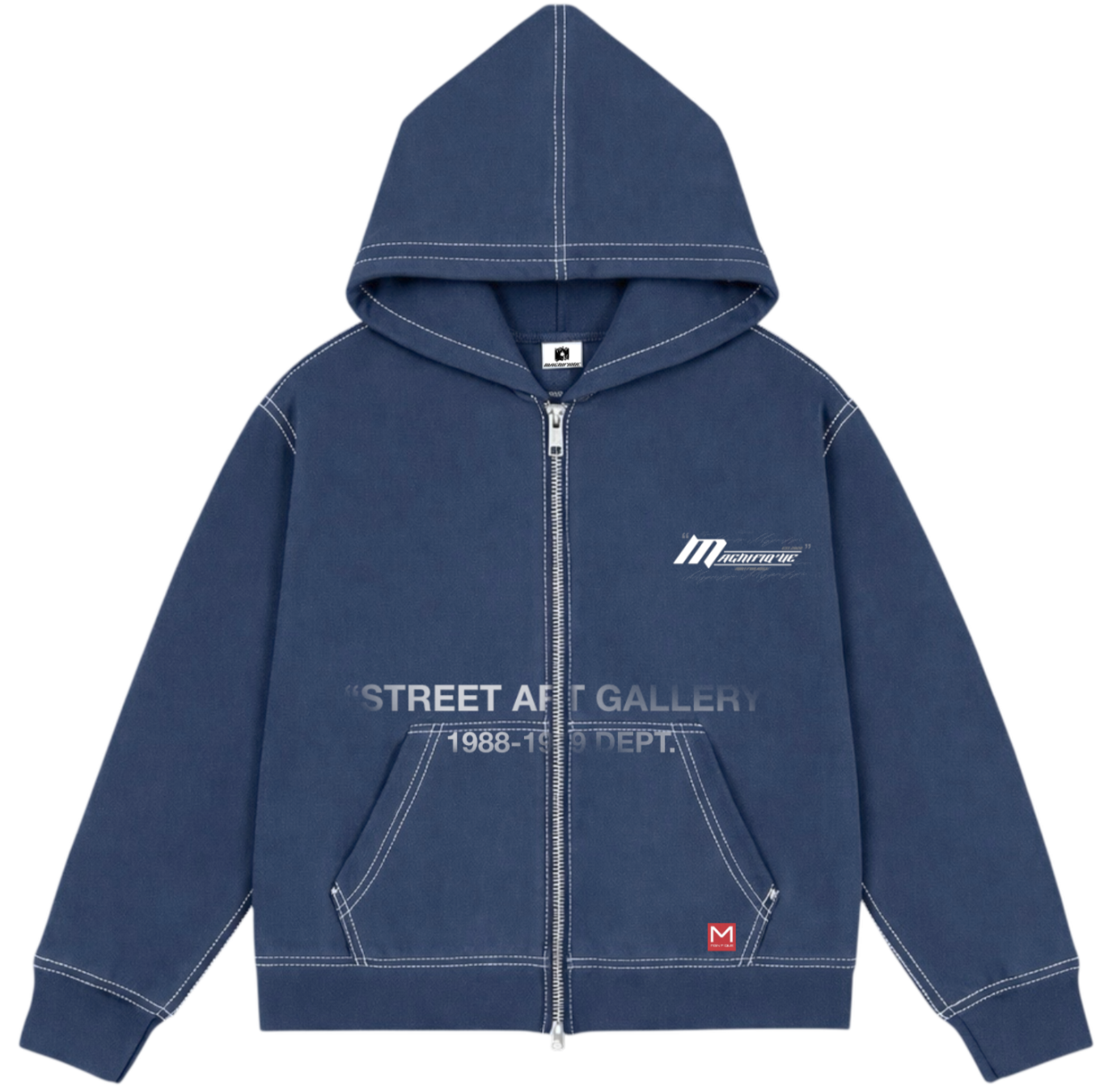 Navy Contrast Zip up
