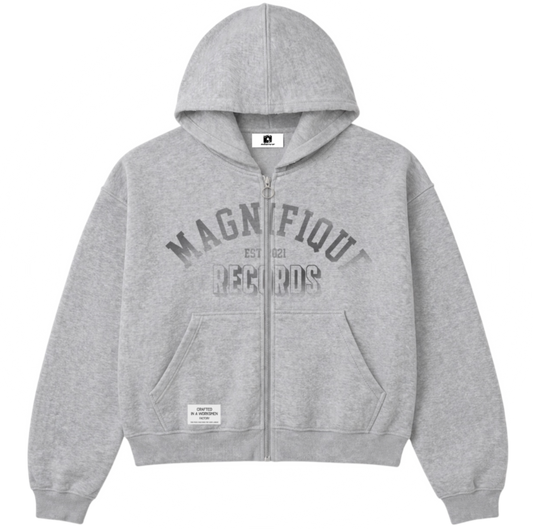 Records Grey Zip Up