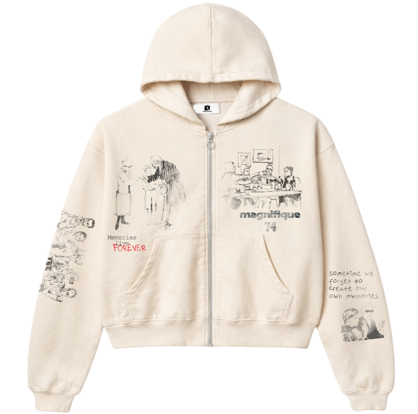 Memories Cream Zip Up