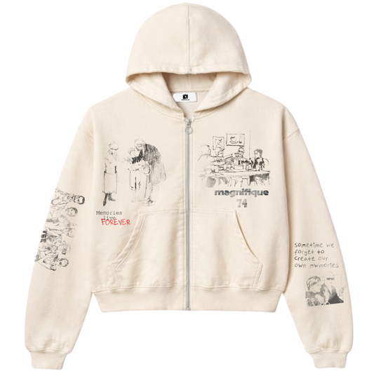 Memories Cream Zip Up