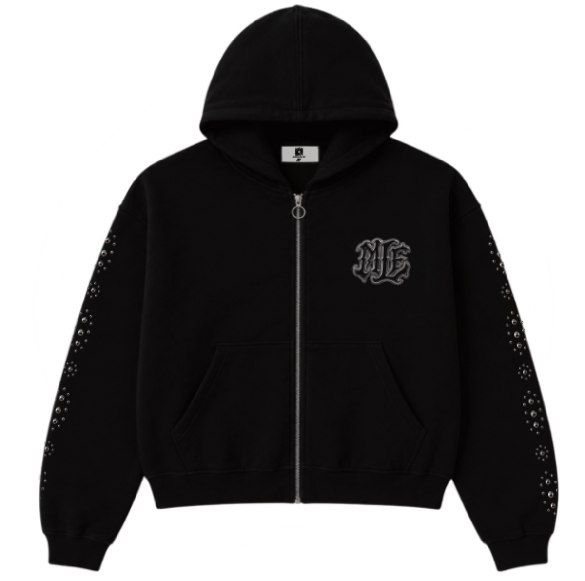 Chrome Studded Zip Up