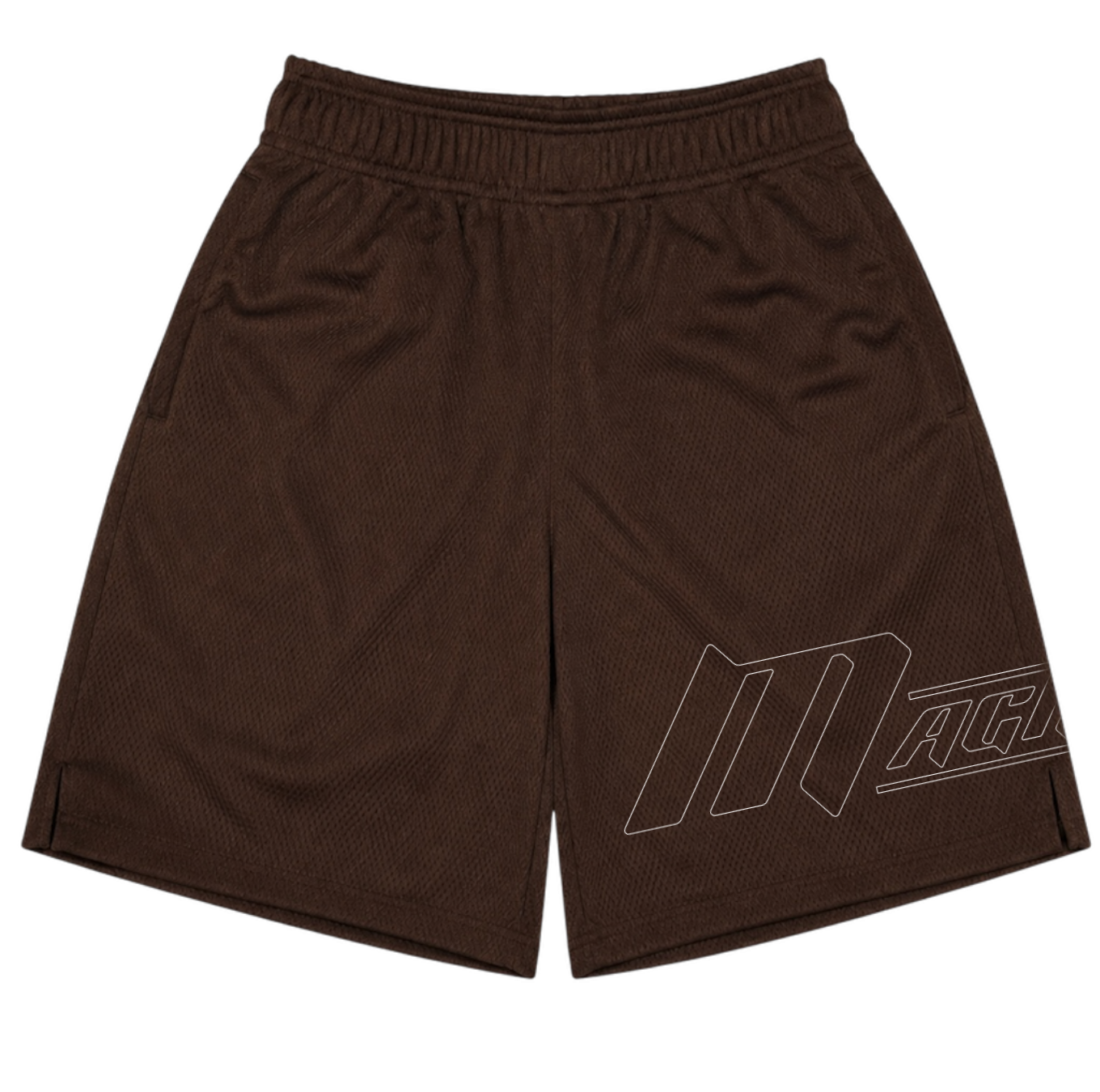 BROWN MESH SHORTS