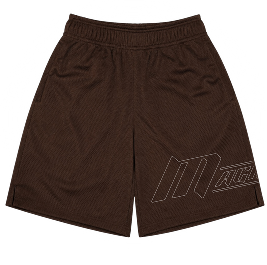 BROWN MESH SHORTS