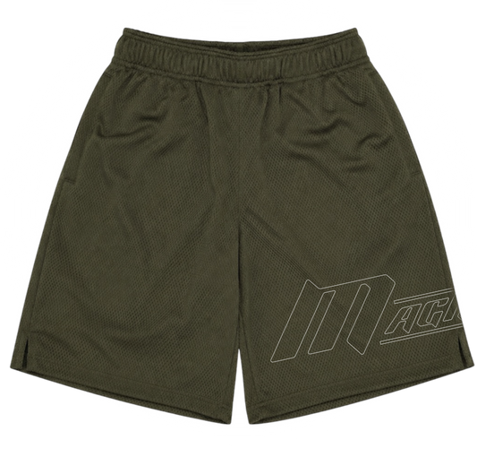 OLIVE MESH SHORTS
