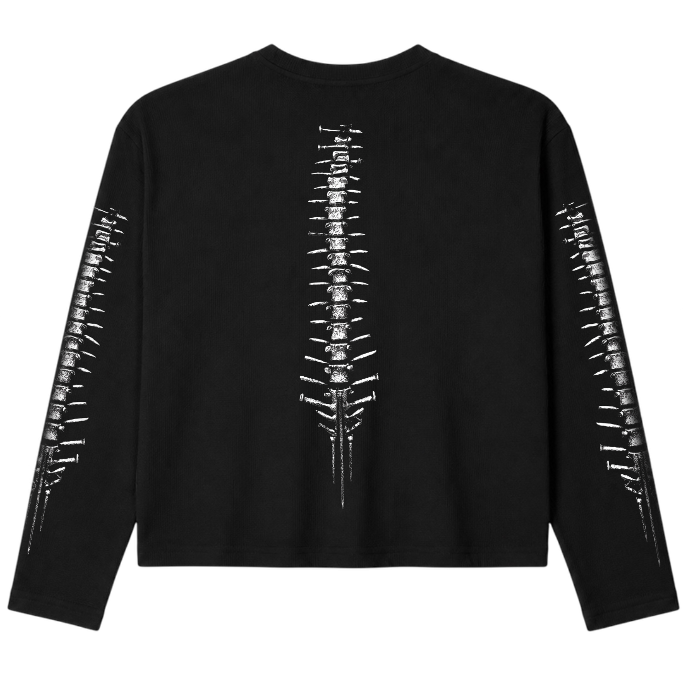 Black Spine Waffle Long Sleeve