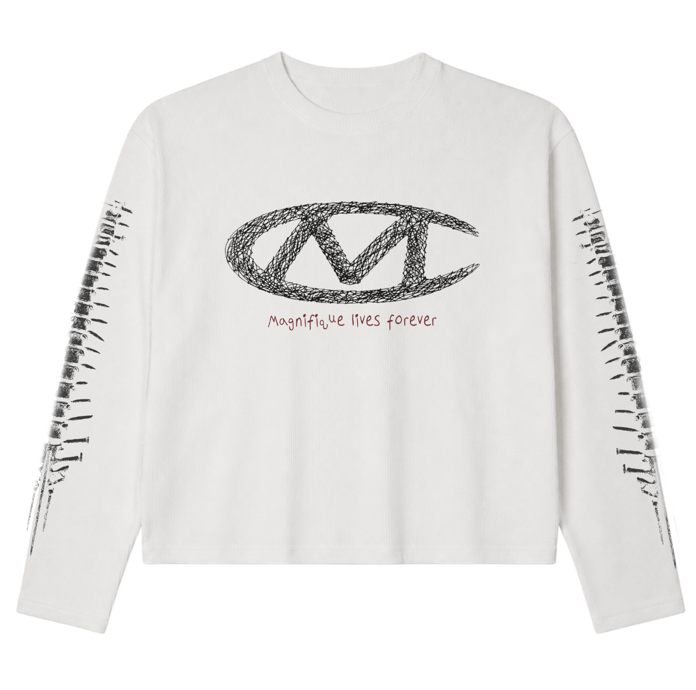 White Spine Waffle Long Sleeve
